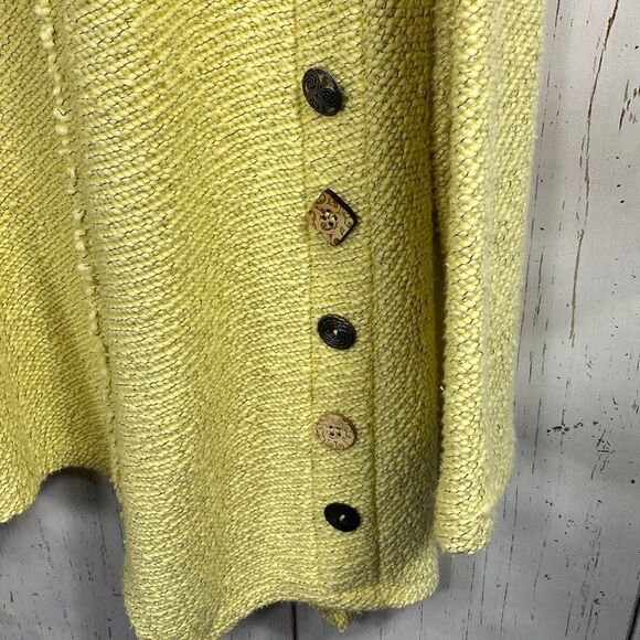 Soft Surroundings Yellow Cowl Neck Button Hem Knit Sweater Tunic Cozy Fall Layer - Picture 7 of 15